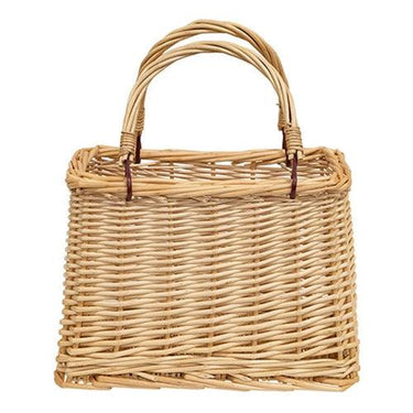 Natural Willow Tapered Basket w Handles - The Fox Decor